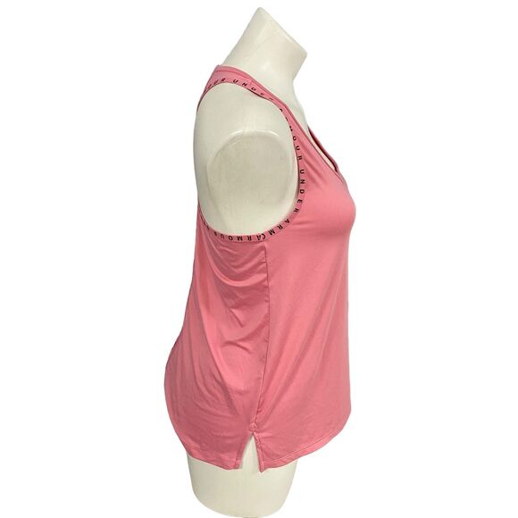 Under Armour Tank Top Womens Small Pink Loose Coupe Lache Athleisure Gym Run - Picture 7 of 10